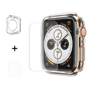 ENKAY Hat-Prince 2 in 1 TPU Semi-clad Case + 3D Full Screen PET Curved Heat Bending Film for Apple Watch Series 6 / 5 / 4 / SE 3 / SE 2 / SE 1 44mm