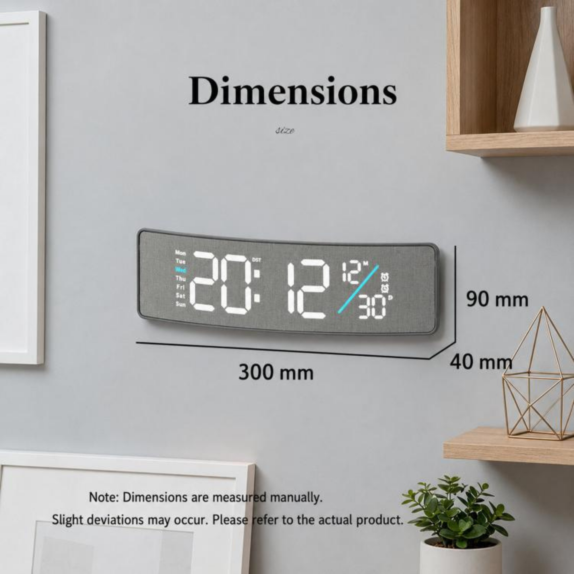 Curved Digital LED Wall Clock with RGB Ambient Backlight - Image 10
