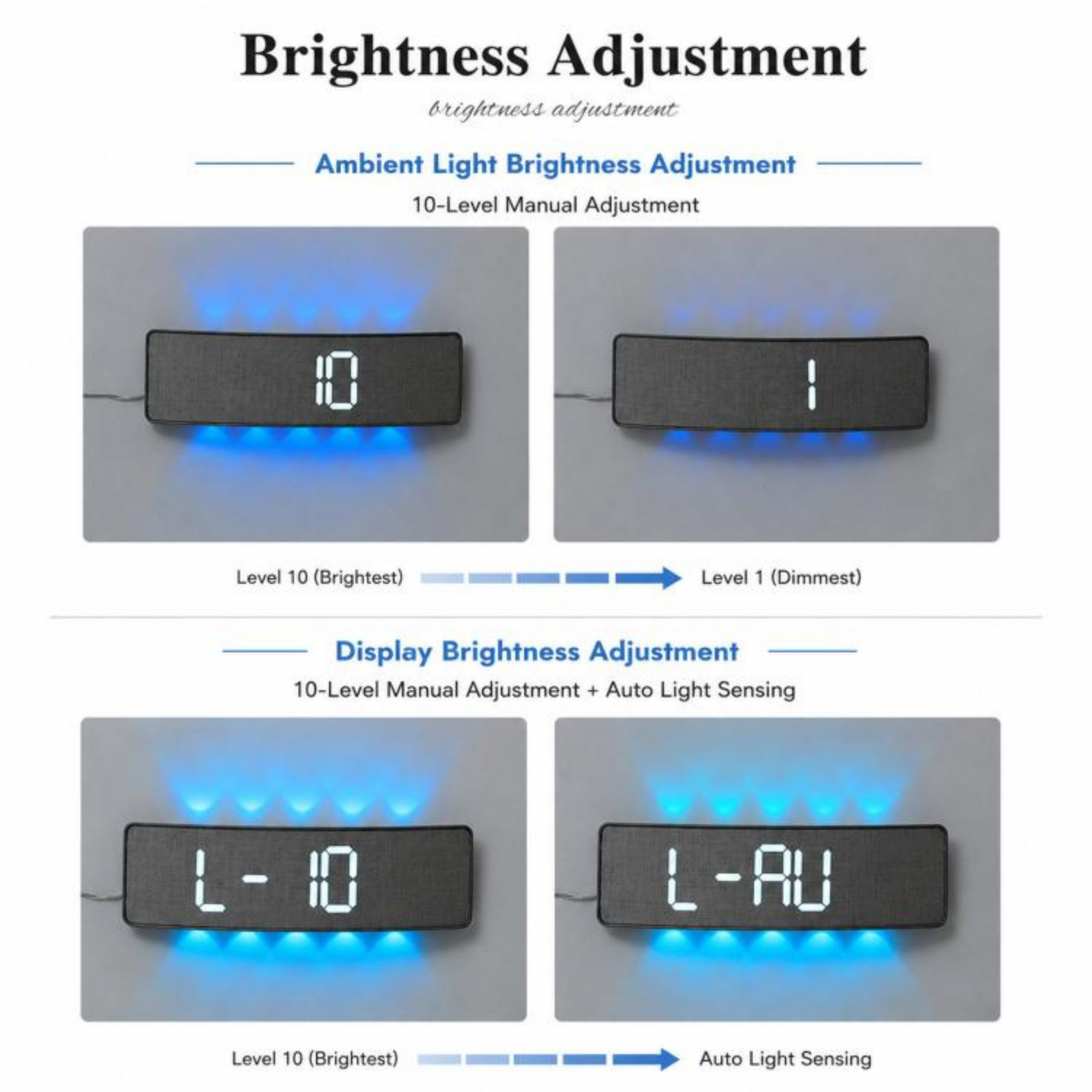 Curved Digital LED Wall Clock with RGB Ambient Backlight - Image 9