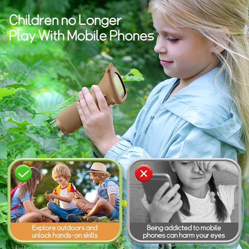 Portable Handheld Digital Microscope for Kids with 2" Screen - Brown - Image 3