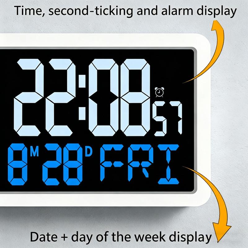 Digital Wall Clock with Wireless Outdoor Sensor & Indoor Temperature Humidity Monitor (YD204 White) - Image 5