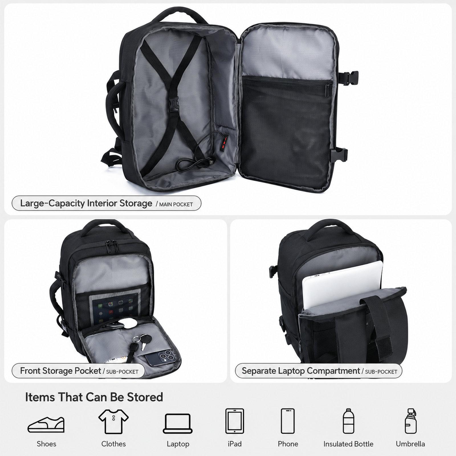 REMOID M006 Water-Resistant Travel Laptop Backpack Beige Rucksack - Image 2