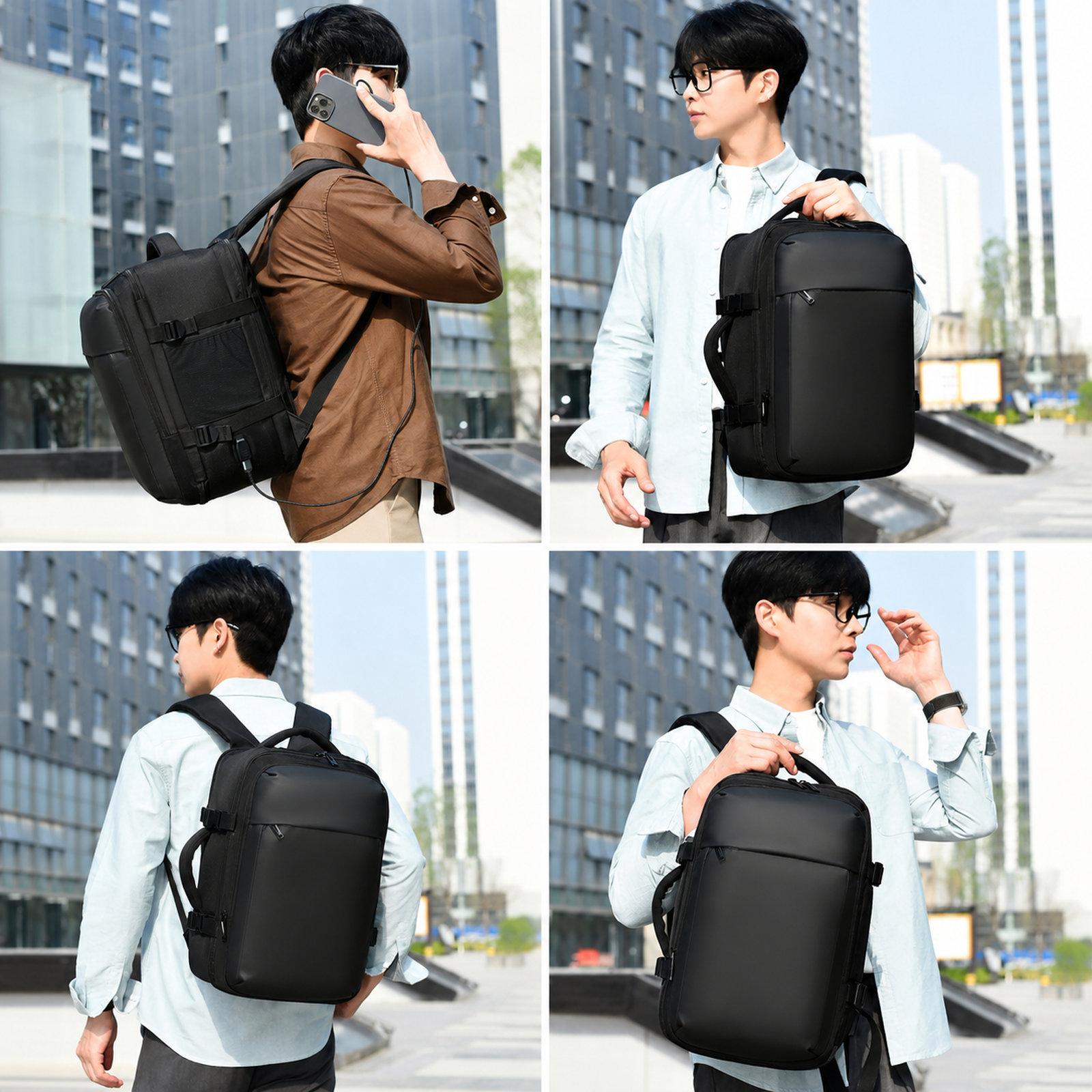 REMOID M006 Water-Resistant Travel Laptop Backpack Beige Rucksack - Image 8